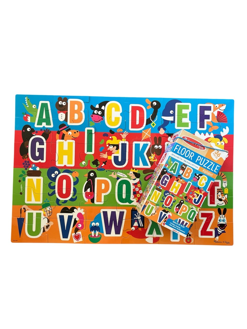 Melissa & Doug Alphabet Giant Cardboard Floor Puzzle, 36 large pieces, Age 3+